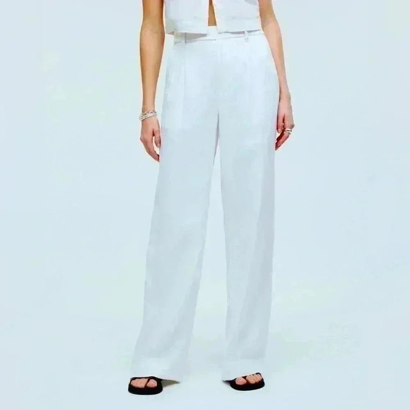 Madewell Pants - NWT! Madewell The Harlow Wide-Leg Pant in 100% Linen Size 14
